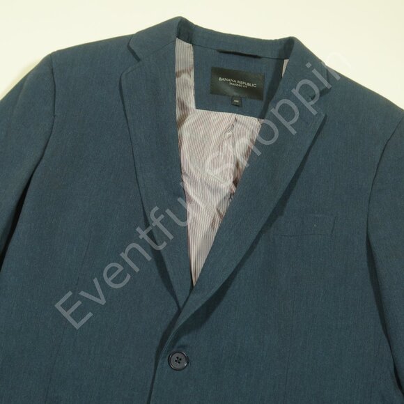 Banana Republic Tailored Fit Blazer Mens 40R Blue Cotton Chino 2B 1V - Picture 1 of 8